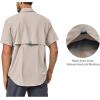 imageLittle Donkey Andy Mens UPF 50 UV Protection Shirt UltraBreathable Short Sleeve Fishing Hiking ShirtsWood ash