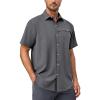 imageLittle Donkey Andy Mens Lightweight UPF 50 Short Sleeve Shirt Breathable Fishing Hiking Shirt AirHoles TechCarbon Heathershort