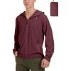 imageLittle Donkey Andy Mens UPF 50 Sun Protection Jackets Stretch Breathable Hoodie Summer Shirts for HikingBiking Red