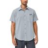 imageLittle Donkey Andy Mens UPF 50 UV Protection Shirt UltraBreathable Short Sleeve Fishing Hiking ShirtsGray Dawn