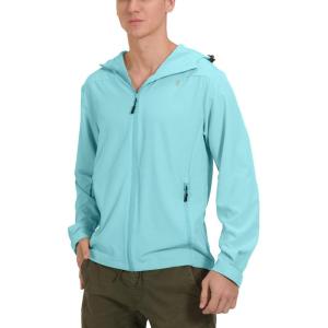 imageLittle Donkey Andy Mens UPF 50 Sun Protection Jackets Stretch Breathable Hoodie Summer Shirts for HikingBlue Tint