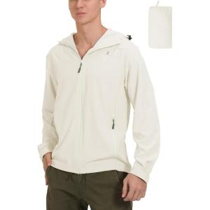 imageLittle Donkey Andy Mens UPF 50 Sun Protection Jackets Stretch Breathable Hoodie Summer Shirts for HikingMarshmallow