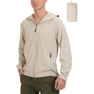 imageLittle Donkey Andy Mens UPF 50 Sun Protection Jackets Stretch Breathable Hoodie Summer Shirts for HikingWood Ash