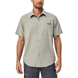 imageLittle Donkey Andy Mens UPF 50 UV Protection Shirt UltraBreathable Short Sleeve Fishing Hiking ShirtsSilver Sage