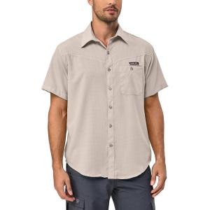 imageLittle Donkey Andy Mens UPF 50 UV Protection Shirt UltraBreathable Short Sleeve Fishing Hiking ShirtsWood ash