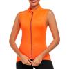 imageLittle Donkey Andy Womens Breathable Cycling Vests full Zip Reflective Sleeveless Jerseys Running Biking Shirts 4 PocketsFluorescent Orange
