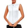 imageLittle Donkey Andy Womens Breathable Cycling Vests full Zip Reflective Sleeveless Jerseys Running Biking Shirts 4 PocketsWhite