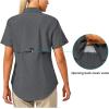 imageLittle Donkey Andy Womens Lightweight UPF 50 Short Sleeve Shirt Breathable Fishing Hiking Shirt AirHoles TechCarbon Heathershort