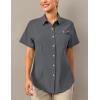 imageLittle Donkey Andy Womens Lightweight UPF 50 Short Sleeve Shirt Breathable Fishing Hiking Shirt AirHoles TechCarbon Heathershort