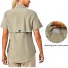 imageLittle Donkey Andy Womens Lightweight UPF 50 Short Sleeve Shirt Breathable Fishing Hiking Shirt AirHoles TechLaurel Oak Heathershort
