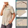 imageLittle Donkey Andy Womens Lightweight UPF 50 Short Sleeve Shirt Breathable Fishing Hiking Shirt AirHoles TechLight Khaki Heathershort