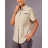 imageLittle Donkey Andy Womens Lightweight UPF 50 Short Sleeve Shirt Breathable Fishing Hiking Shirt AirHoles TechLight Khaki Heathershort