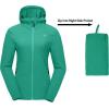 imageLittle Donkey Andy Womens Sun Protection Hoodie Jackets Long Sleeve UPF50 Shirts Hiking Travel Camp Air Holes Full ZipEmerald