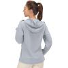imageLittle Donkey Andy Womens Sun Protection Hoodie Jackets Long Sleeve UPF50 Shirts Hiking Travel Camp Air Holes Full ZipLight Gray