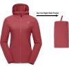 imageLittle Donkey Andy Womens Sun Protection Hoodie Jackets Long Sleeve UPF50 Shirts Hiking Travel Camp Air Holes Full ZipWatermelon Red