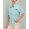 imageLittle Donkey Andy Womens UV Protection Shirt UPF 50 Breathable Long Sleeve Fishing Shirt AirHoles TechLight Blue Heather