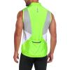imageLittle Donkey Andy Mens Half Zip Breathable Cycling Vests Reflective Sleeveless Jerseys Lightweight Bicycle RunningSleevelessfluorescent Yellow