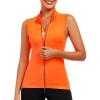 imageLittle Donkey Andy Womens Breathable Cycling Vests full Zip Reflective Sleeveless Jerseys Running Biking Shirts 4 PocketsFluorescent Orange