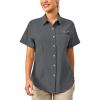 imageLittle Donkey Andy Womens Lightweight UPF 50 Short Sleeve Shirt Breathable Fishing Hiking Shirt AirHoles TechCarbon Heathershort