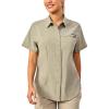 imageLittle Donkey Andy Womens Lightweight UPF 50 Short Sleeve Shirt Breathable Fishing Hiking Shirt AirHoles TechLaurel Oak Heathershort