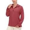 imageLittle Donkey Andy Womens Sun Protection Hoodie Jackets Long Sleeve UPF50 Shirts Hiking Travel Camp Air Holes Full ZipWatermelon Red