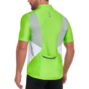 imageLittle Donkey Andy Mens Half Zip Breathable Cycling Vests Reflective Sleeveless Jerseys Lightweight Bicycle RunningShort Sleevefluorescent Yellow