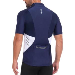 imageLittle Donkey Andy Mens Half Zip Breathable Cycling Vests Reflective Sleeveless Jerseys Lightweight Bicycle RunningShort Sleeveroyal Blue