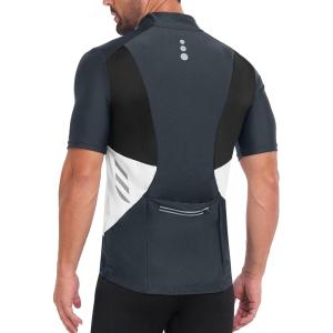 imageLittle Donkey Andy Mens Half Zip Breathable Cycling Vests Reflective Sleeveless Jerseys Lightweight Bicycle RunningShort Sleevesteel Grey