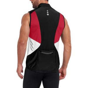 imageLittle Donkey Andy Mens Half Zip Breathable Cycling Vests Reflective Sleeveless Jerseys Lightweight Bicycle RunningSleevelessblack