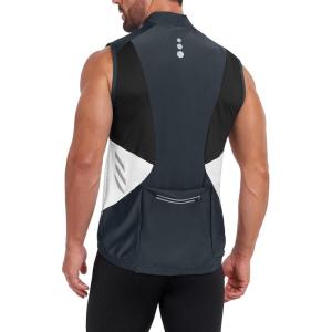 imageLittle Donkey Andy Mens Half Zip Breathable Cycling Vests Reflective Sleeveless Jerseys Lightweight Bicycle RunningSleevelesssteel Grey