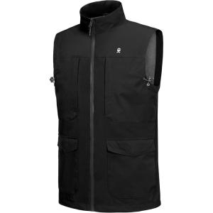 imageLittle Donkey Andy Mens Lightweight Quick Dry Vest Windproof Sleeveless Jacket with 12 Pockets for Fishing TravelBlack