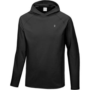 imageLittle Donkey Andy Mens Quick Dry UPF Hoodie Shirt Long Sleeve Breathable UV Protection for Fishing HikingBlack