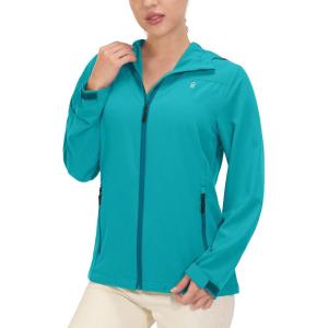 imageLittle Donkey Andy Womens Sun Protection Hoodie Jackets Long Sleeve UPF50 Shirts Hiking Travel Camp Air Holes Full ZipBlue