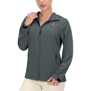 imageLittle Donkey Andy Womens Sun Protection Hoodie Jackets Long Sleeve UPF50 Shirts Hiking Travel Camp Air Holes Full ZipSteel Grey