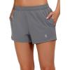 imageLittle Donkey Andy Womens Running ShortsQuick Dry Athletic Shorts Workout Sport Gym Shorts with PocketsUpgraded Grey
