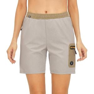 imageLittle Donkey Andy Womens 7quot Running Shorts with Liner Quick Dry Stretch Athletic Workout Shorts with Zipper PocketsLight Gray Heathera1