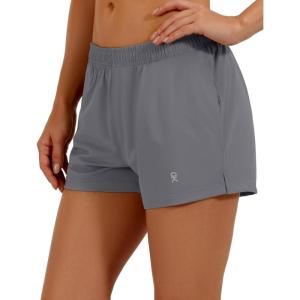 imageLittle Donkey Andy Womens Running ShortsQuick Dry Athletic Shorts Workout Sport Gym Shorts with PocketsUpgraded Grey
