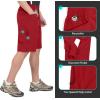 imageLittle Donkey Andy Mens Hiking Cargo Shorts with 9 Pockets Lightweight WaterResistant Quick Dry Golf Travel ShortsRed