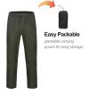 imageLittle Donkey Andy Mens Lightweight Packable Waterproof Rain Pants with Pockets for Hiking Travel FishingArmy Green