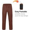 imageLittle Donkey Andy Mens Lightweight Packable Waterproof Rain Pants with Pockets for Hiking Travel FishingDark Red