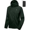 imageLittle Donkey Andy Mens Packable Rain Jacket Windbreaker Waterproof Lightweight Rain Coat with Hood for Golf Cycling HikingRifle Green