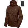imageLittle Donkey Andy Mens Packable Rain Jacket Windbreaker Waterproof Lightweight Rain Coat with Hood for Golf Cycling HikingRustic Brown
