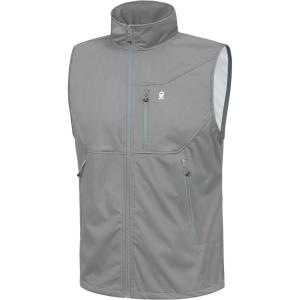 imageLittle Donkey Andy Mens Lightweight Softshell Vest Windproof Sleeveless Jacket for Travel Hiking Running GolfLight Iron Gray