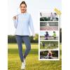 imageLittle Donkey Andy Womens Golf Hoodie Jacket with Pleated Tennis Skirt Hem Full Zip Sun Protection Running Athletic JacketsWhite