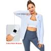 imageLittle Donkey Andy Womens Golf Hoodie Jacket with Pleated Tennis Skirt Hem Full Zip Sun Protection Running Athletic JacketsWhite