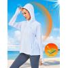 imageLittle Donkey Andy Womens Golf Hoodie Jacket with Pleated Tennis Skirt Hem Full Zip Sun Protection Running Athletic JacketsWhite