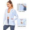imageLittle Donkey Andy Womens Golf Hoodie Jacket with Pleated Tennis Skirt Hem Full Zip Sun Protection Running Athletic JacketsWhite