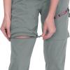imageLittle Donkey Andy Womens Hiking Zip Off Capri Pants Lightweight Quick Dry UPF 50 Convertible Shorts with 4 PocketsCapris Castor Gray