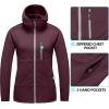 imageLittle Donkey Andy Womens Winter Lightweight Warm Fleece Running Jacket Breathable Thumbholes Thermal Hiking JacketUpgraded Ruby Wine