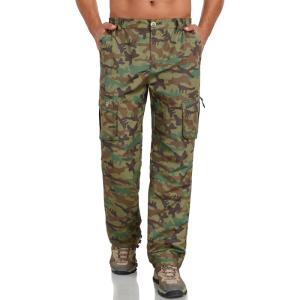 imageLittle Donkey Andy Mens Quick Dry UPF 50 Cargo Pants Stretch Lightweight Outdoor Hiking PantsUtility Camo